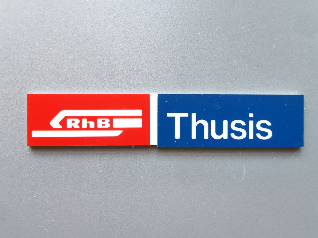 Thusis, großes Format 170 x 25 mm, 2-Schicht-Kunststoff