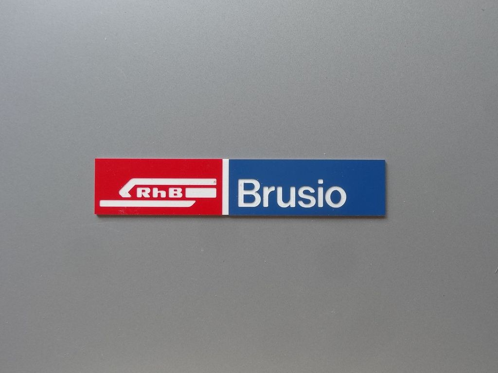 Brusio, kleines Format 85 x 16 mm, 2-Schicht-Kunststoff