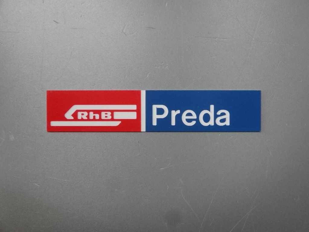 Preda, kleines Format 85 x 16 mm, 2-Schicht-Kunststoff