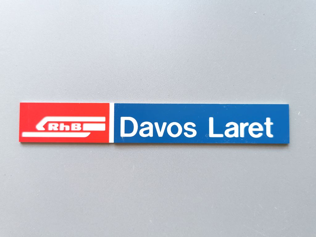 Davos Laret, kleines Format 111 x 16 mm, 2-Schicht-Kunststoff