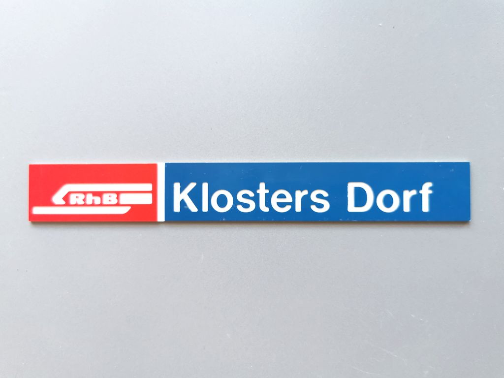 Klosters Dorf, kleines Format 124 x 16 mm, 2-Schicht-Kunststoff