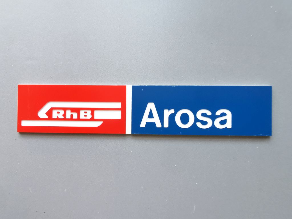 Arosa, kleines Format 85 x 16 mm, 2-Schicht-Kunststoff