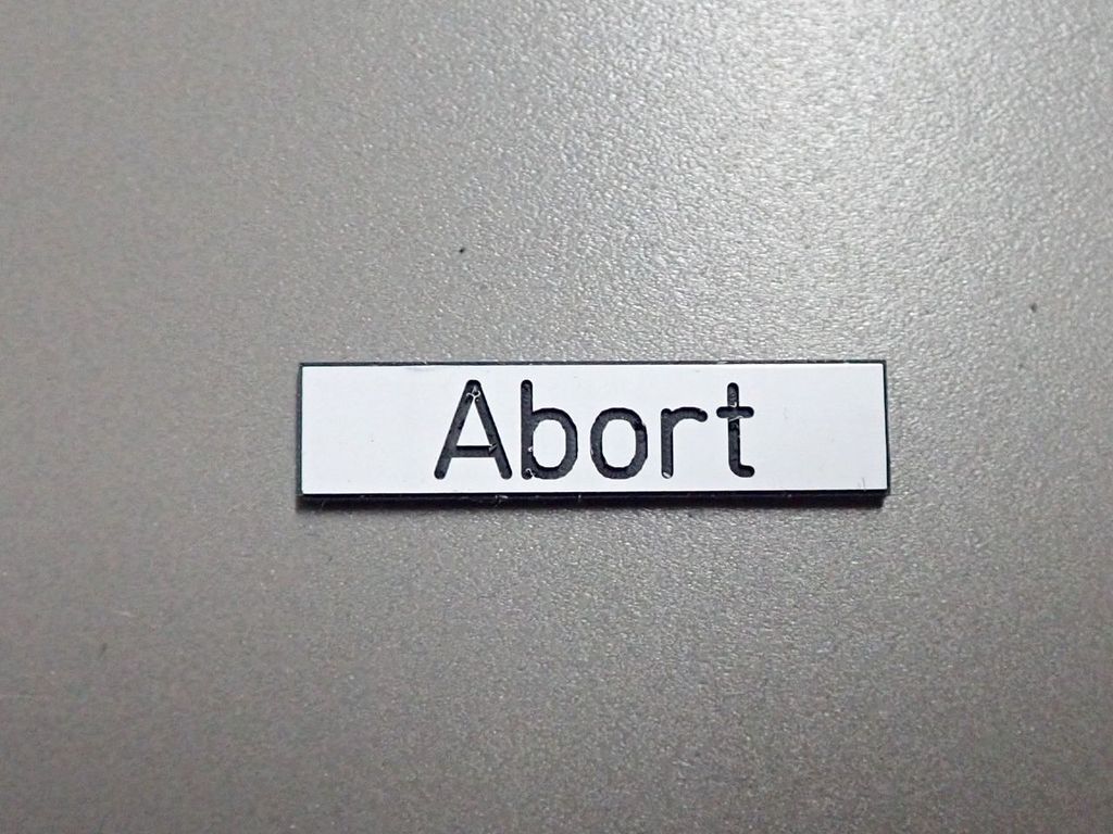 Raumschild: Abort 30 x 7 mm, 2-Schicht-Kunststoff