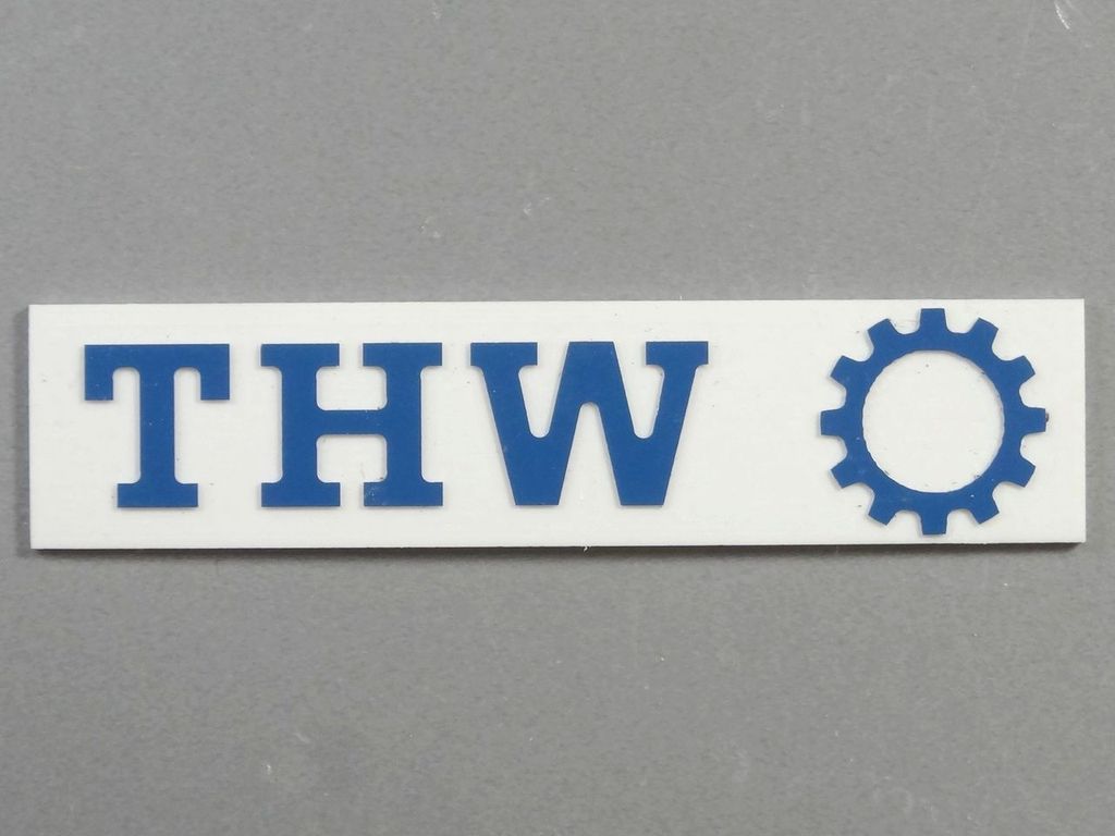 THW 65 x 15 mm, 2-Schicht-Kunststoff