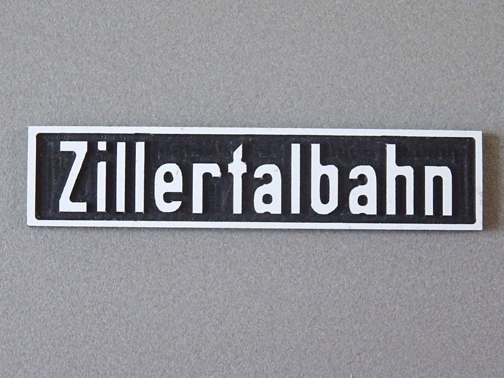 Zillertalbahn 45 x 10 mm, 2-Schicht-Kunststoff