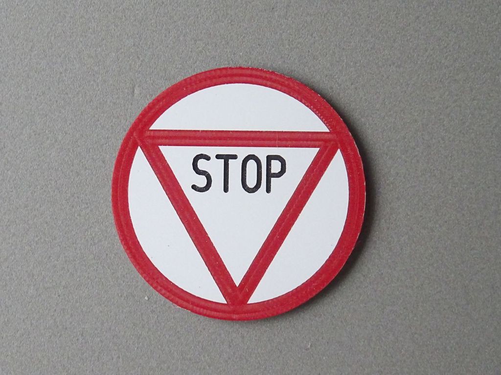 Stoppschild rund D = 30 mm, 3-Schicht-Kunststoff