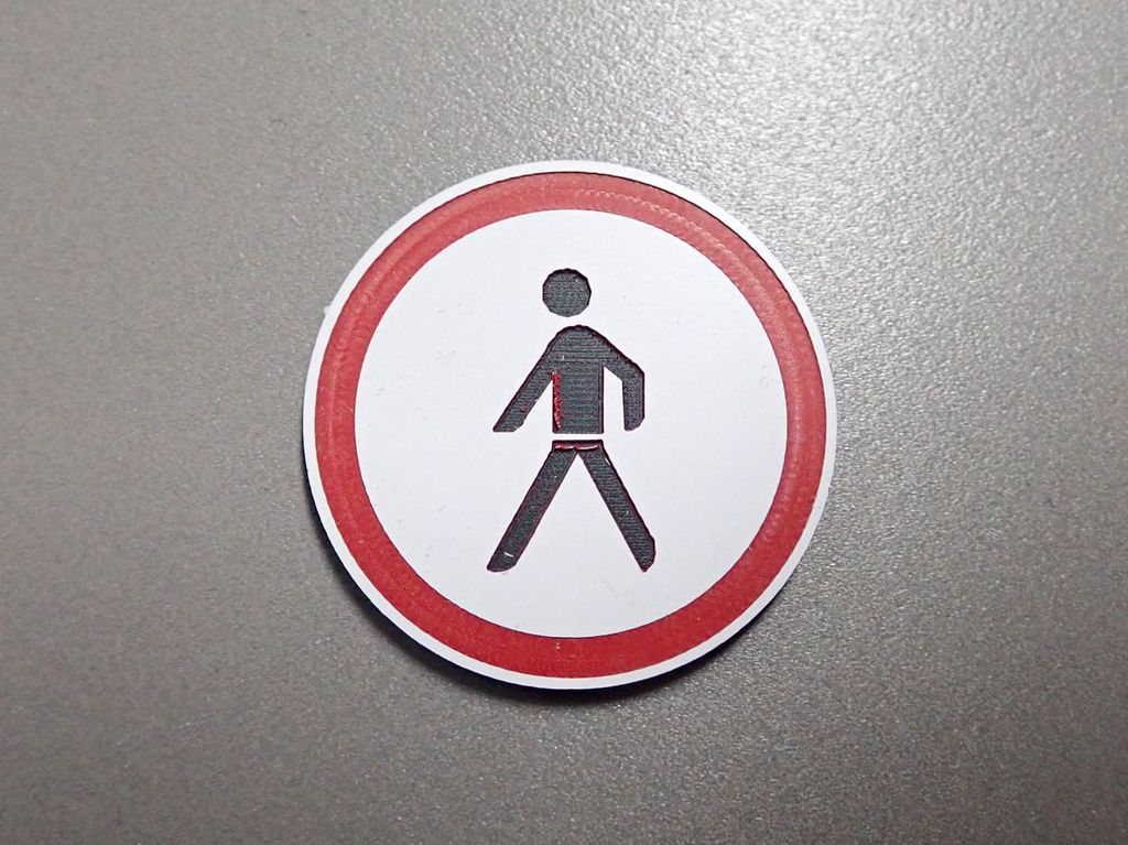 Verkehrsschild Verbot für Fußgänger 26,5 mm 2-Schicht-Kunststoff