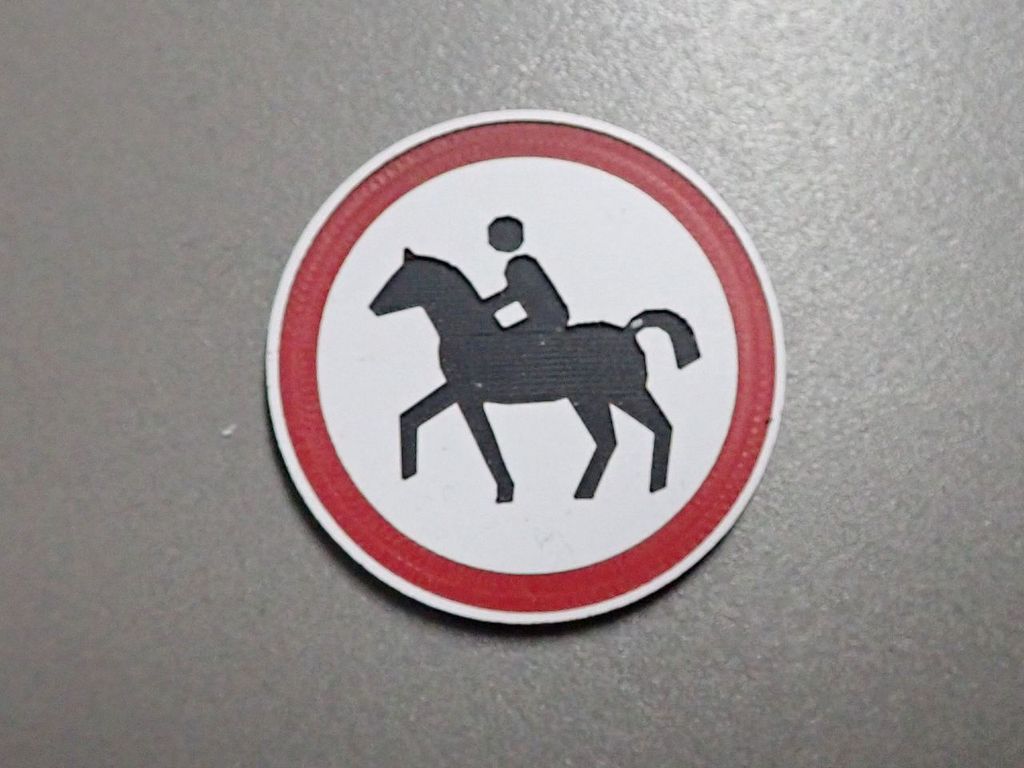 Verkehrsschild Verbot für Reiter 26,5 mm 2-Schicht-Kunststoff