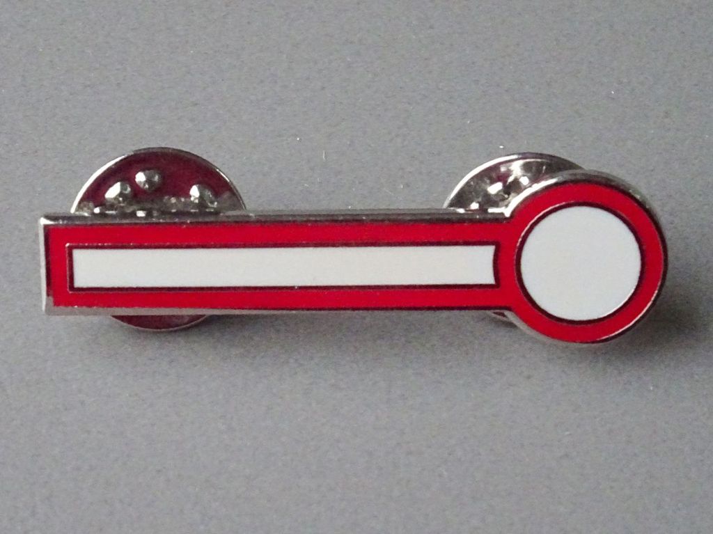 Signalflügel 40 x 12 mm, Rahmenemailletechnik, Pin