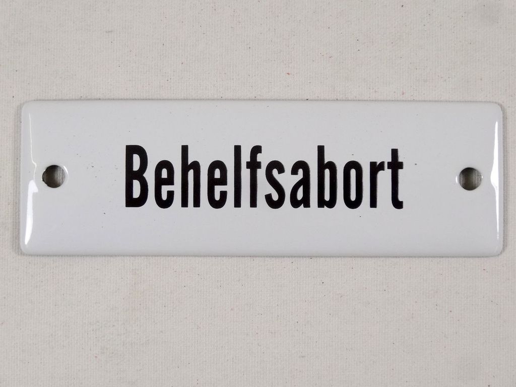 Behelfsabort 4 x 12,5 cm Emaille, 12,5 x 4 cm