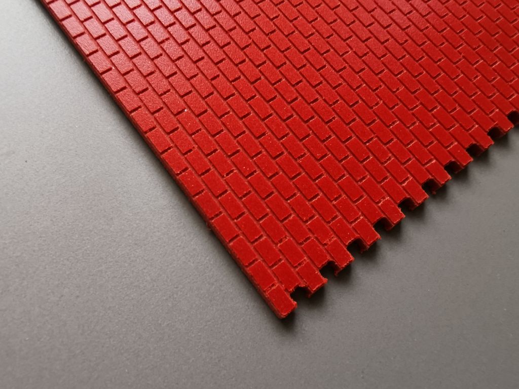 Bauplatte Ziegel, Binderverband 1:22,5 ca. 600 x 500 x 3 mm, PVC-Hartschaum