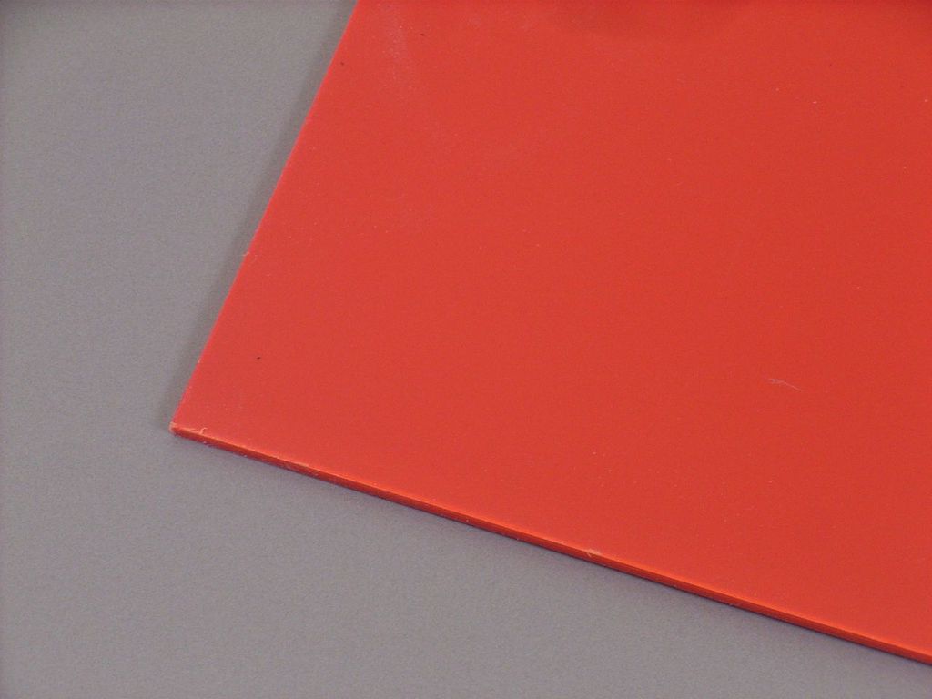 Polystyrol korallenrot 2mm 600 x 500 mm