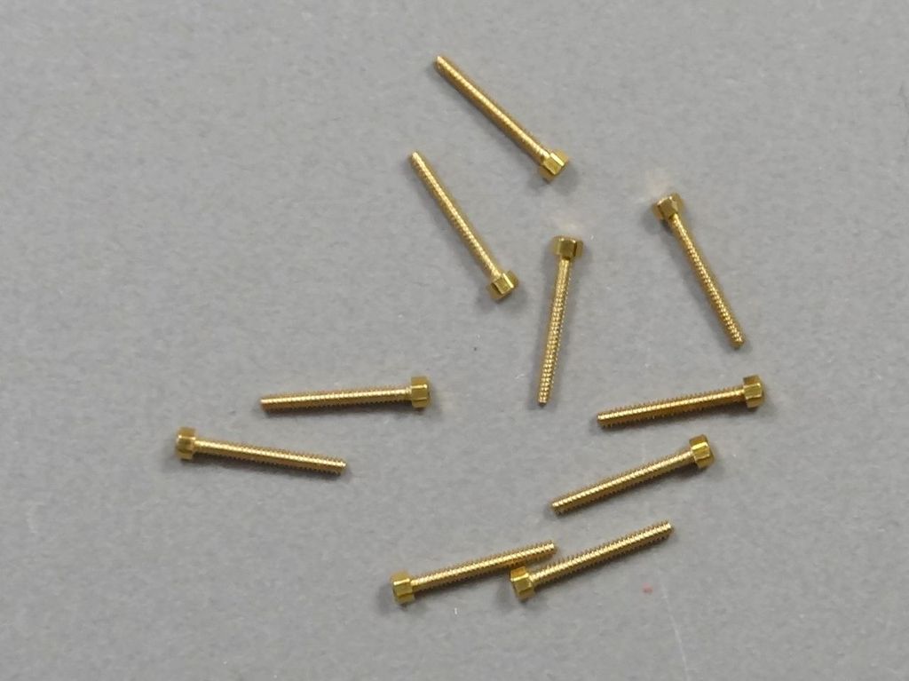 Messingschrauben M1x8, SW 1,5 10 Stk. Schlüsselweite 1,5 mm