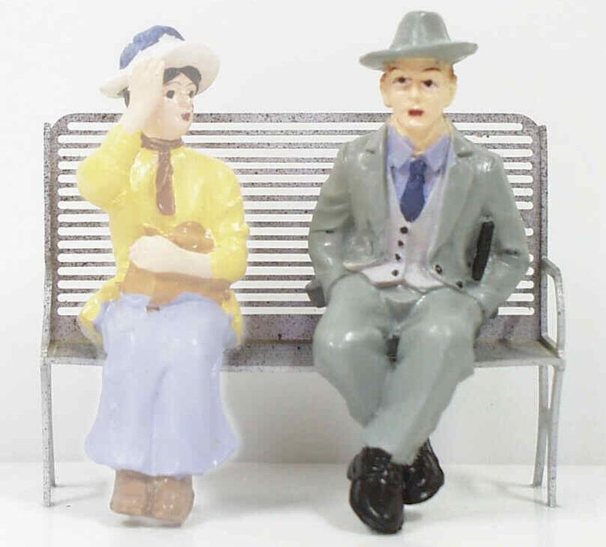Mann sitzend mit Cowboyhut Höhe 65 mm