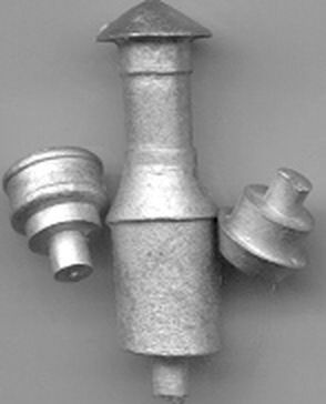 Dachlüfterset: 2 große, 8 kleine 2 Stk, D=9mm H=28mm, 8 Stk, D=8mm H=7mm