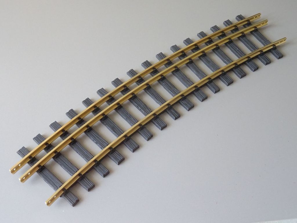 Dreischienengleis Bogen 22,5°, R3 1198mm Schmalspur innen
