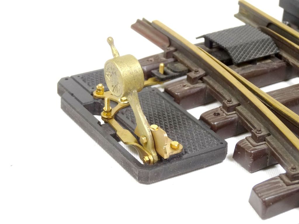 Weichenstellhebel Kleinbahn, gleisparallel rechts Fertigmodell  79 x 39 mm