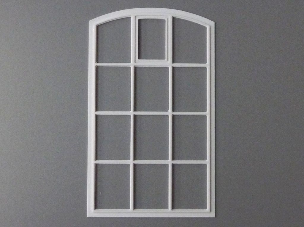 Stichbogen-Fabrikfenster A, 3 x 4 Scheiben  66 x 114mm