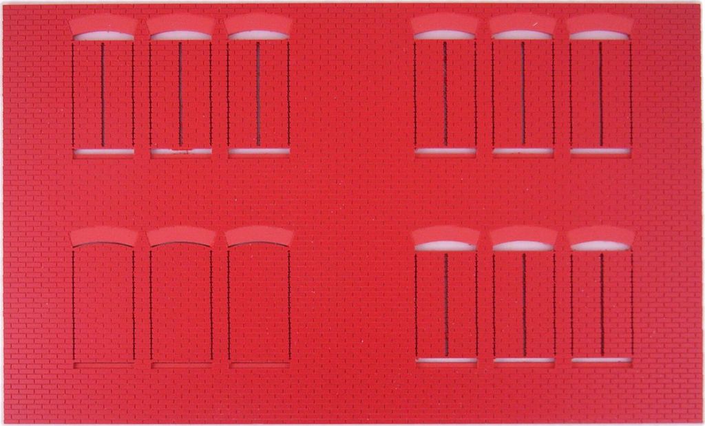 Fassade Bogenfenster mittel/mittel komplett 500 x 300 x 5 mm, incl. Fenster