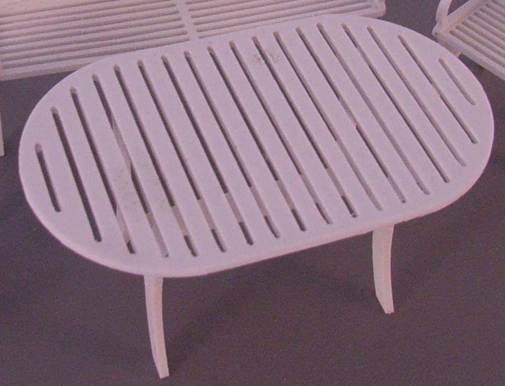 Gartentisch oval Tischplatte 75 x 45 mm