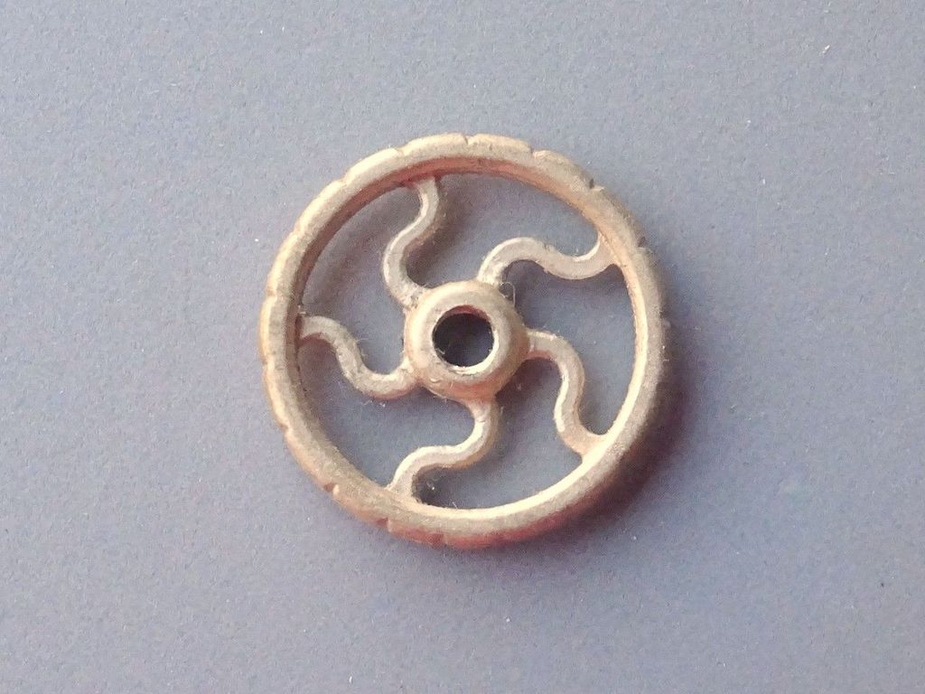 Handrad 30mm, Sichelspeichen Messingbauteil, M5-Gewinde