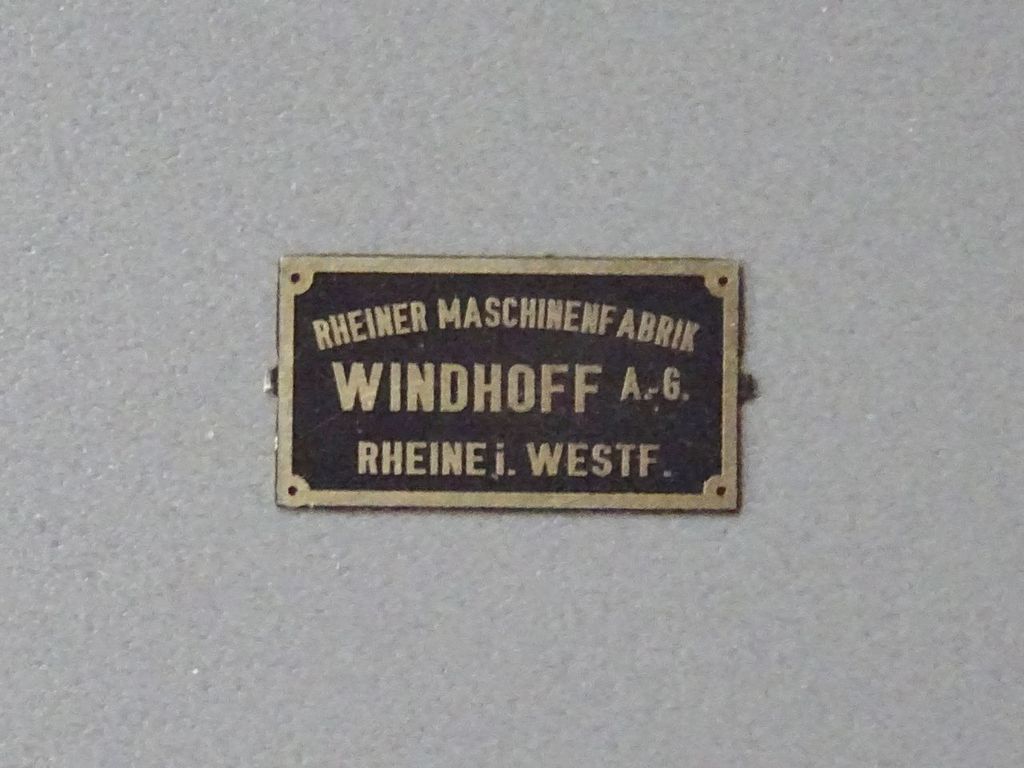 Lok-Fabrikschild Windhoff 17 x 9 mm, Messing Ätzschild