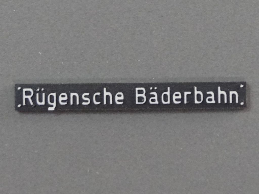Rügensche Bäderbahn klein 35 x 4 mm, 2-Schicht-Kunststoff