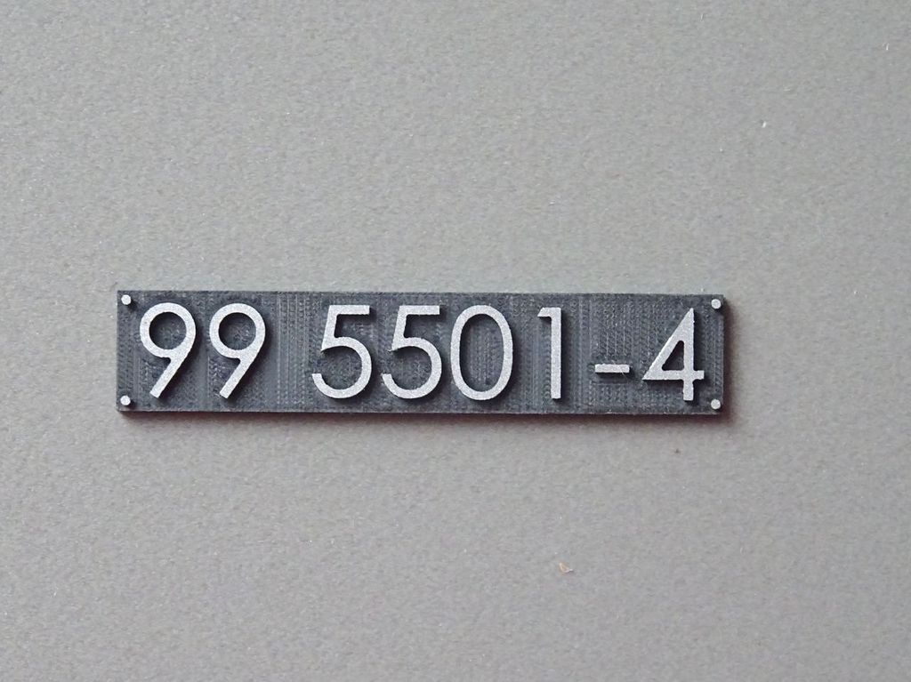 Loknummernset individuell 5,5 mm spitze Ziffern Schildhöhe 7 mm, Länge 24 - 35 mm