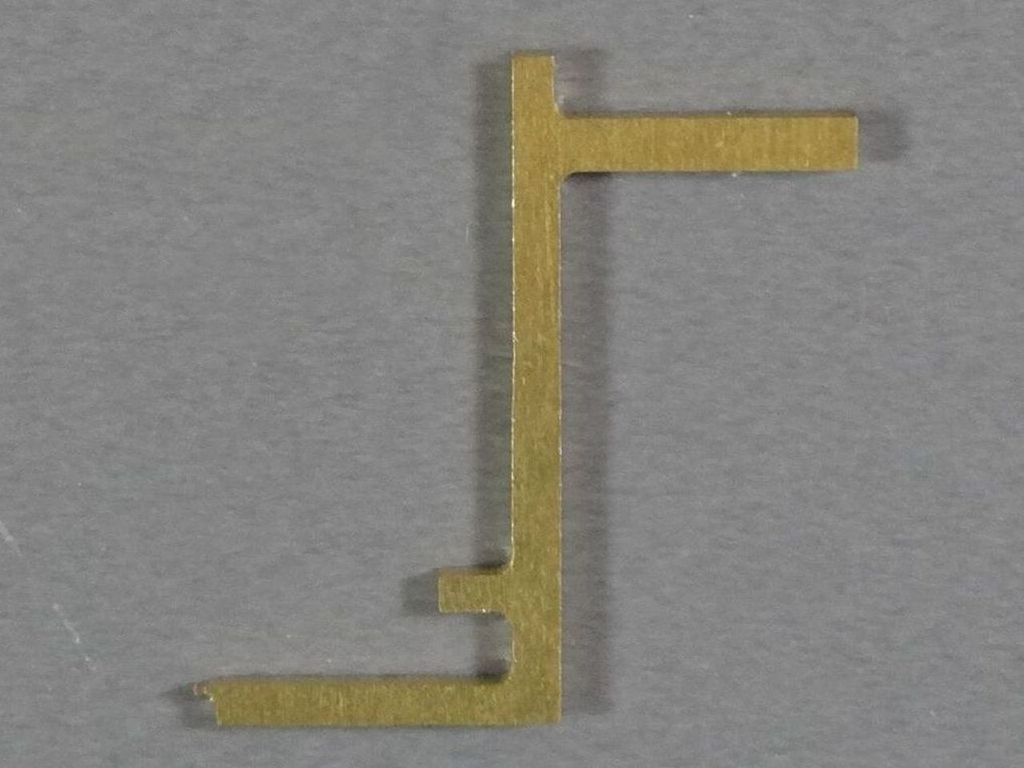 Rangiertritthalter für 2 mm Stufenbrett 10 x 18 x 1 mm, Messingblech