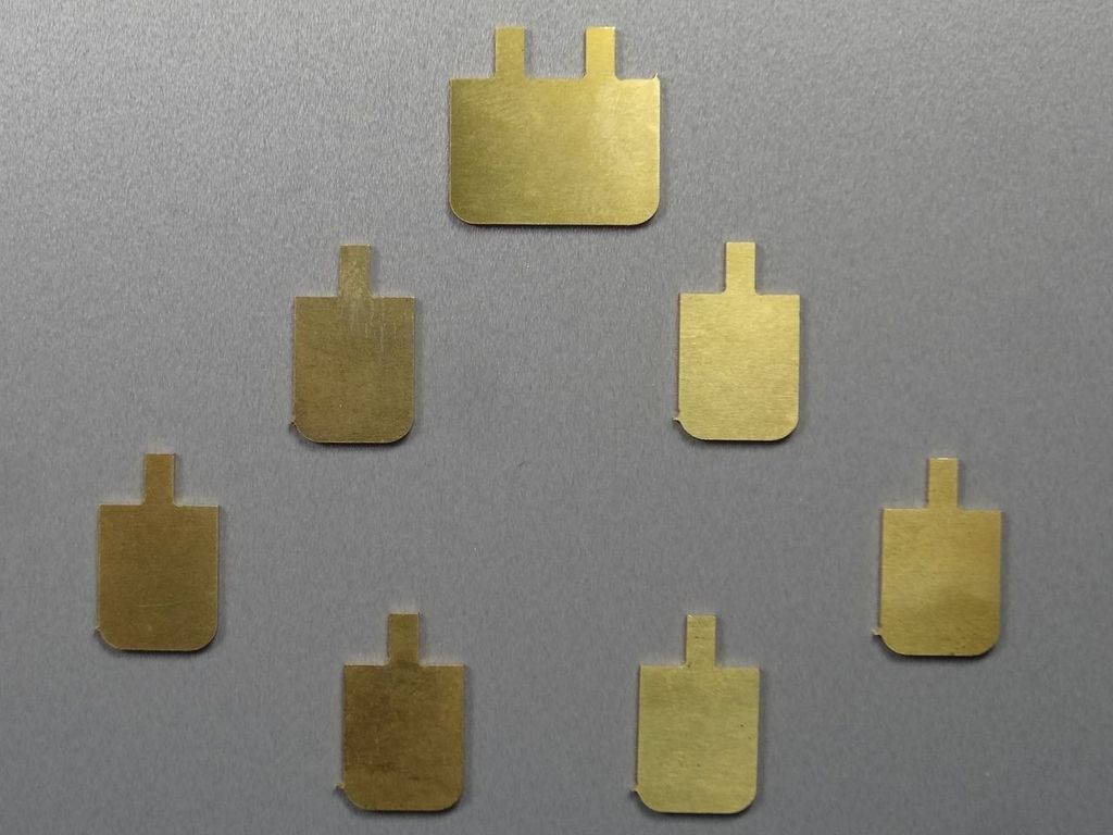 Trittstufen-Set Güterwagen Stirnseite 9 x 12 mm, 16 x 12 mm, 1 mm Messingblech