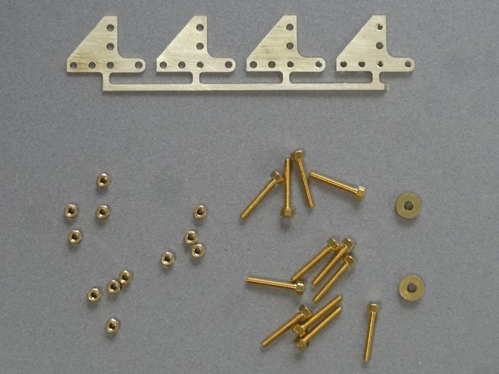 Rollentürbeschlag Knotenblech, Set 13 x 10 x 0,5 mm, Messingblech