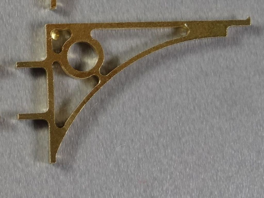 Dachstütze mit Eckring 20 x 13 x 1 mm, Messingblech